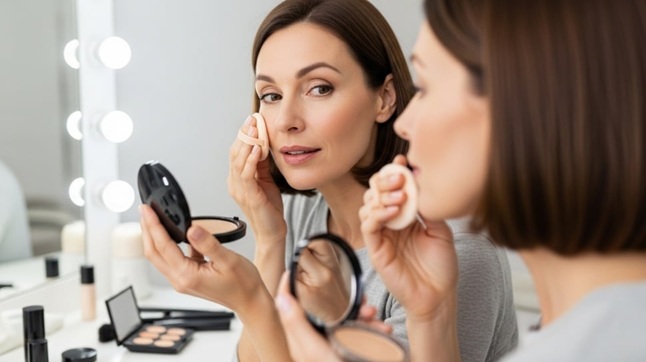 bedak wajah untuk menyamarkan flek hitam